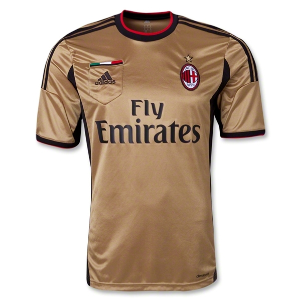 13-14 AC Milan #10 PRINCE Away Golden Jersey Shirt - Click Image to Close